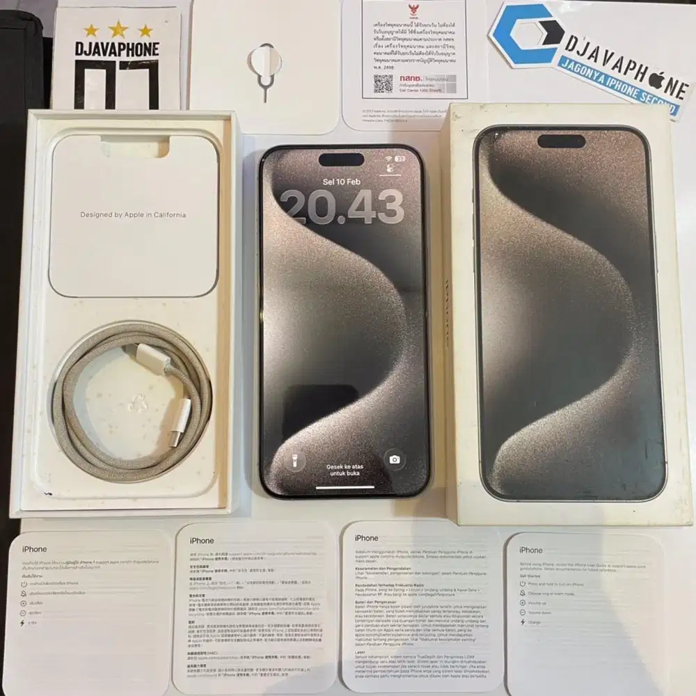 iPhone 15 Pro Max Natural Titanium 256GB Ex Inter Resmi