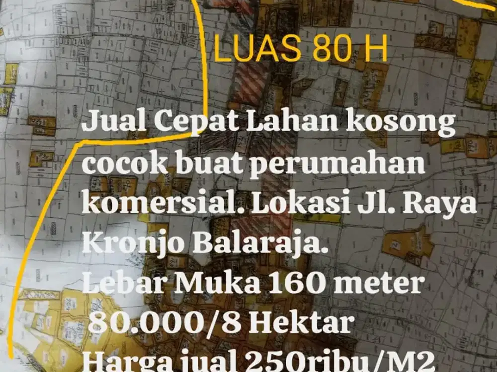 Dijual termurah lahan kosong cocok untuk perumahan
