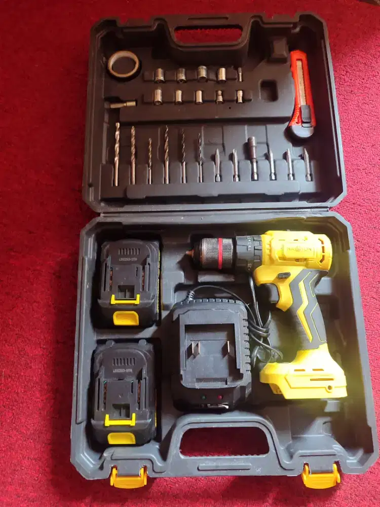Mesin bor HASSTON brushless cordless impact drill 21v