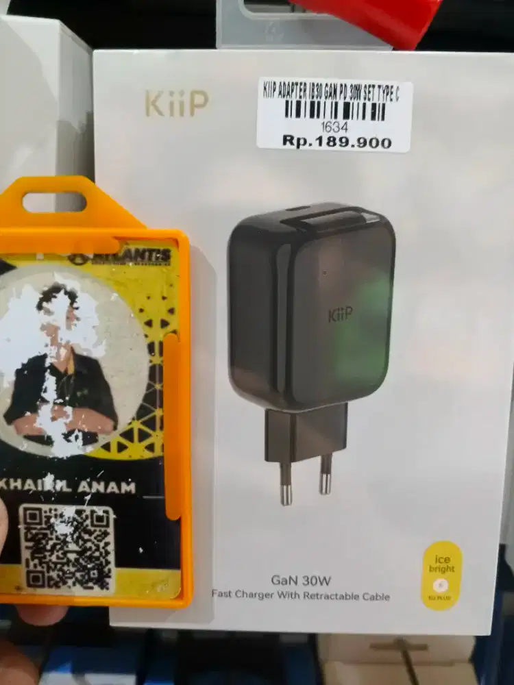 ADAPTER KIIP GAN PD 30 Watt + RETRACTABLE CABLE