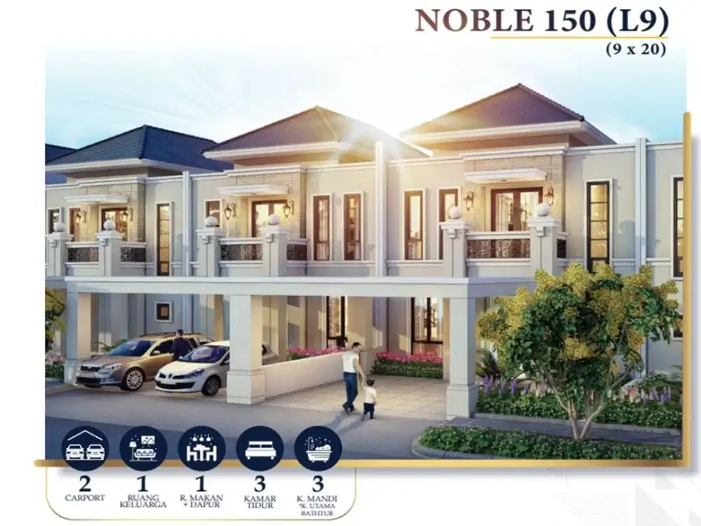 Dijual Rumah 2 Lantai Hook Tanah Luas di Noble Cove, Batam Center