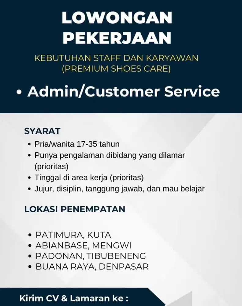 DICARI ADMIN / CUSTOMER SERVICE