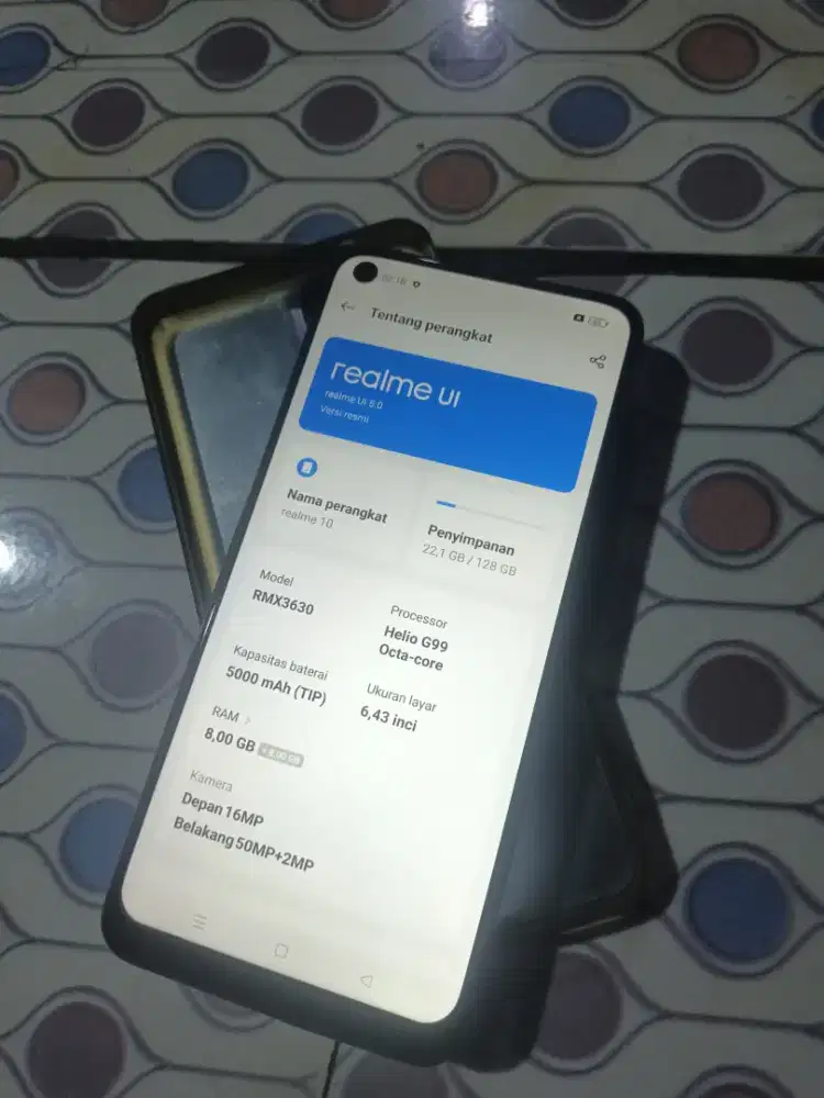 Realme 10 ram 8+8/128 hp+kabel data tipe c