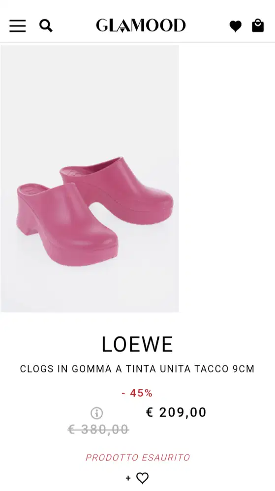 Sandal Loewe Women's Pink Terra Rubber Clogs