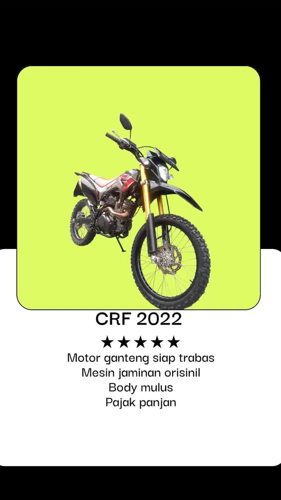 Honda CRF 150 L (Cash kredit KTP daerah bisa) 150L