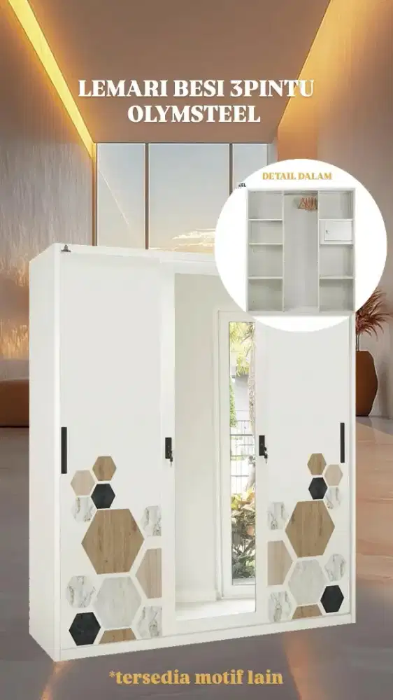 Lemari Besi Olymsteel 3Pintu Murah Area Jogja (dwi)