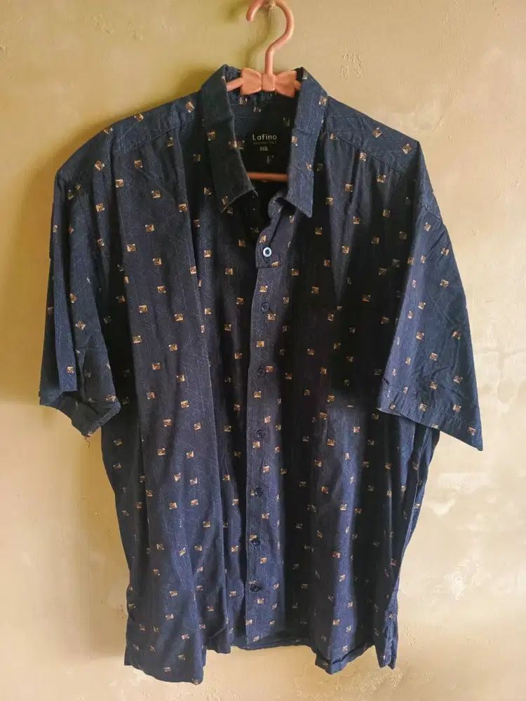 Kemeja Lengan Pendek Motif Tag Lafino Original Size XXL Barang Mulus