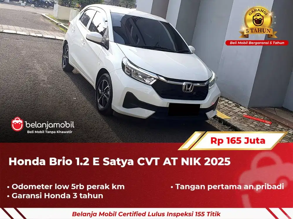[ LOW KM 5RB ] Honda Brio 1.2 E Satya CVT AT 2025 2026