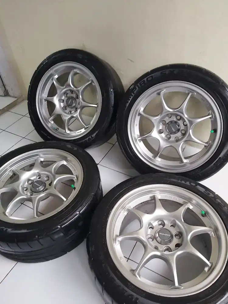 Velg Wedsport TC05 Chrome Double PCD L7 ET 35 Ban Semislick SX2 195/50