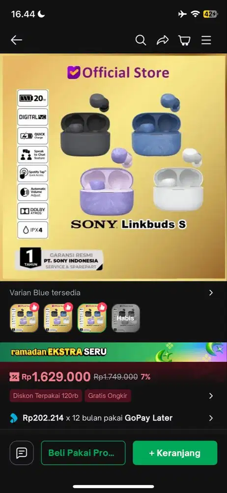 Sony Linkbuds s BNIB GARANSI not airpods samsung buds
