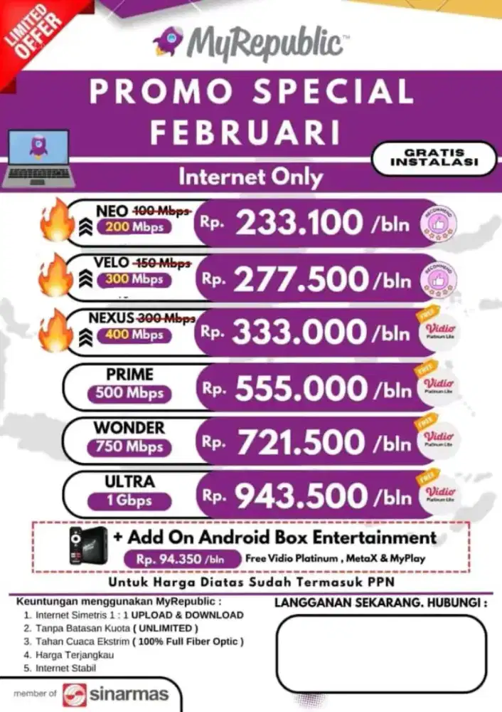sawangan Depok Promo Internet MyRepublic