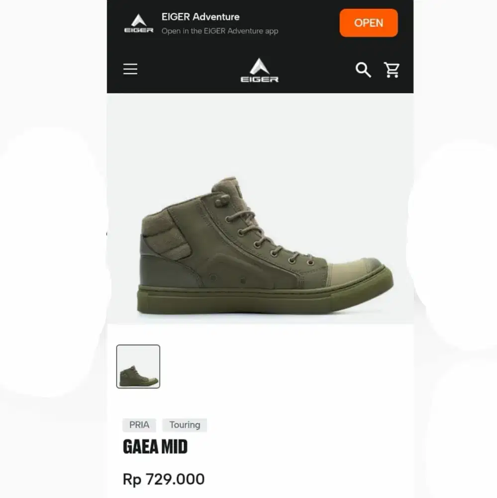 Sepatu Riding Original EIGER GAEA MID CUT Sneaker Boots - OLIVE/44