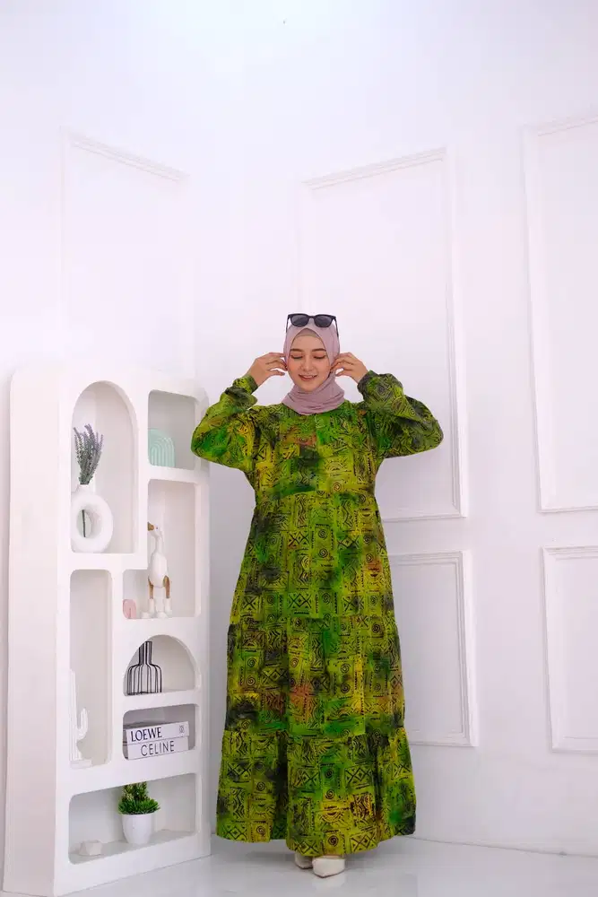 Batik Rayon Hijau Solo Asli