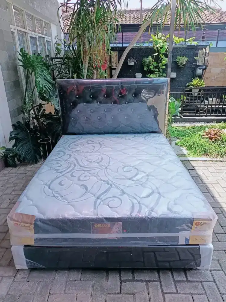 1 SET DIPAN + SPRING BED CENTRAL UK 160 X 200 CM