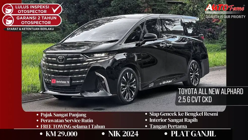 Toyota All New Alphard 2.5 G CVT CKD NIK 2024 Akhir Black On Black