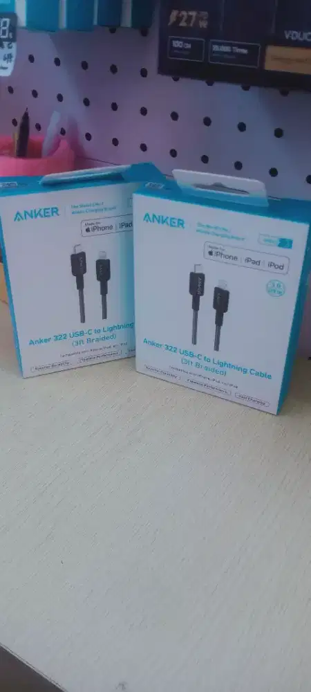 KD anker 322 USB c to lightning 3ft braided black