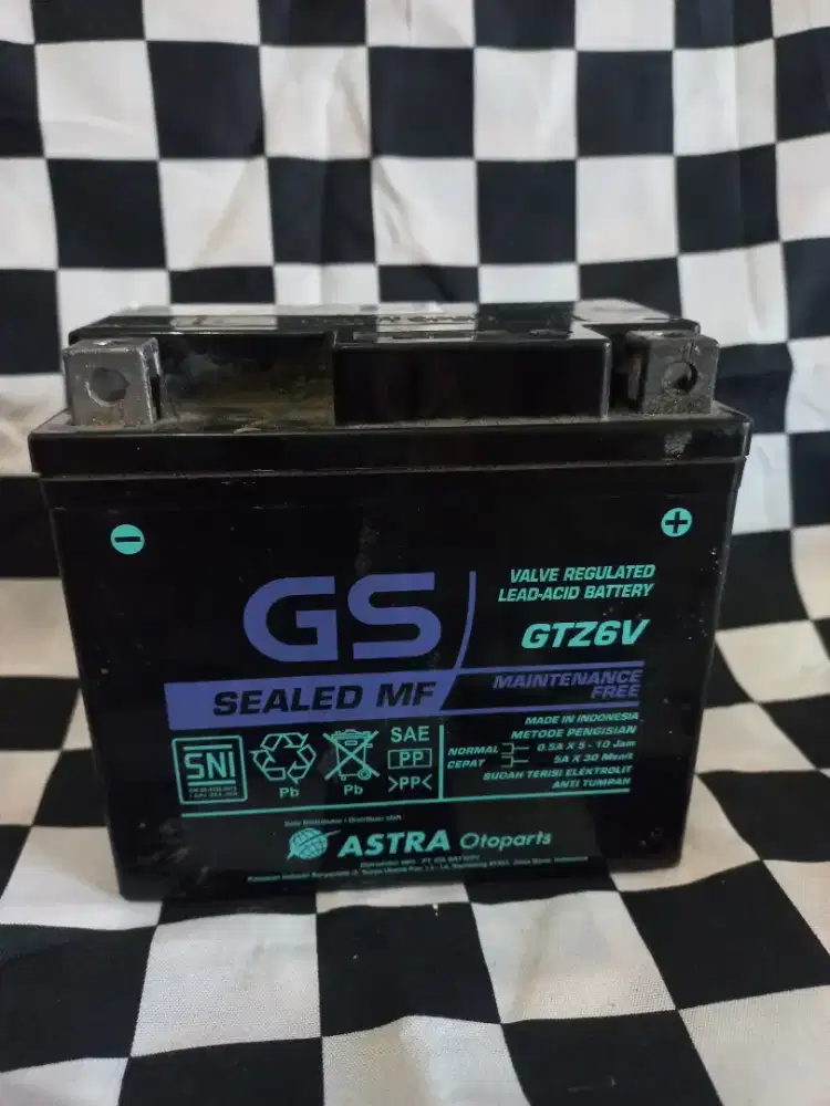 Aki motor Kering merk GS GTZ6V