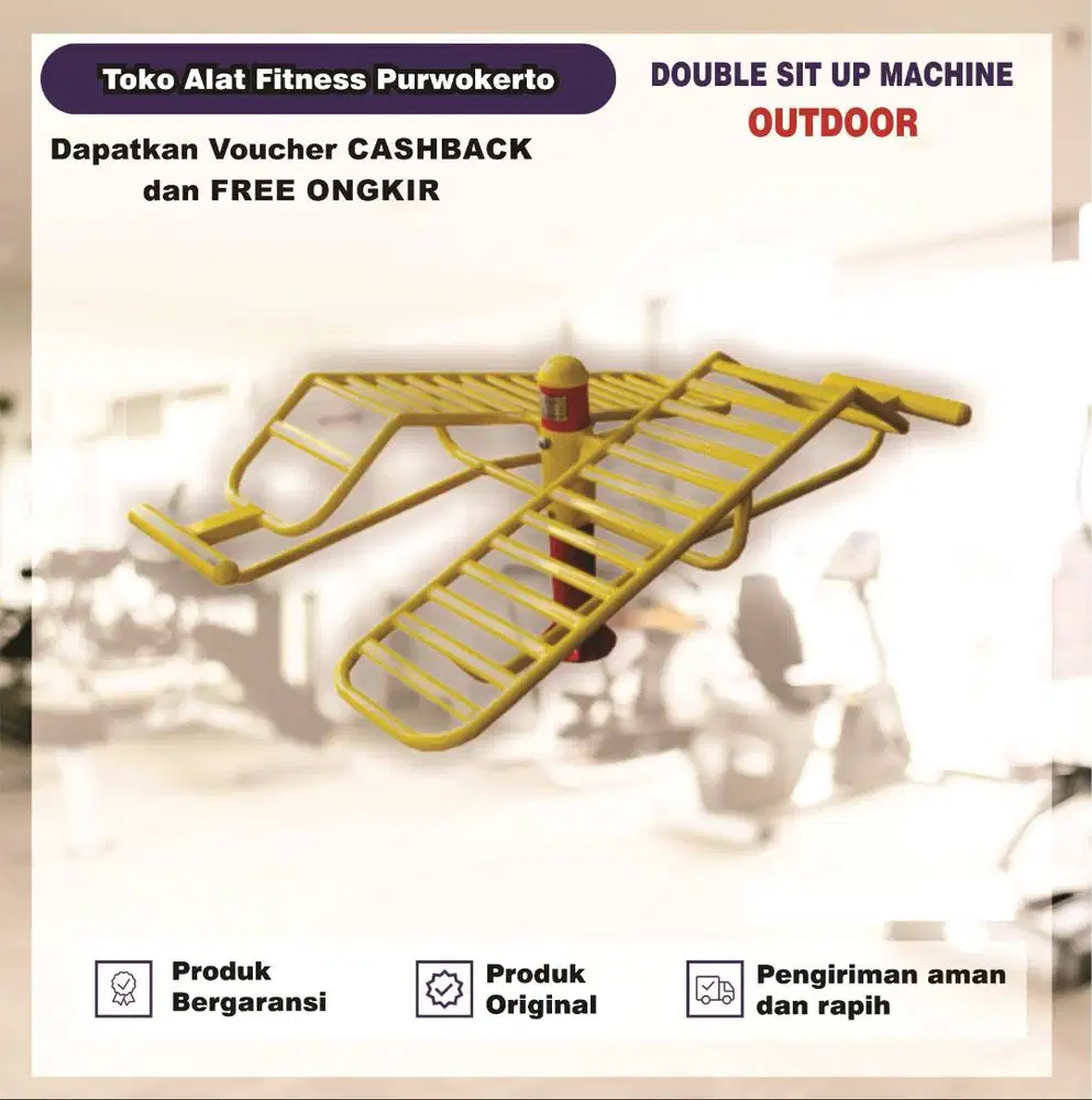 alat gym taman outdoor double situp anti karat dan tahan cuaca