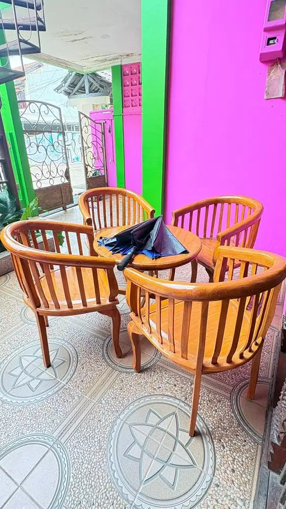 Kursi meja kayu jati