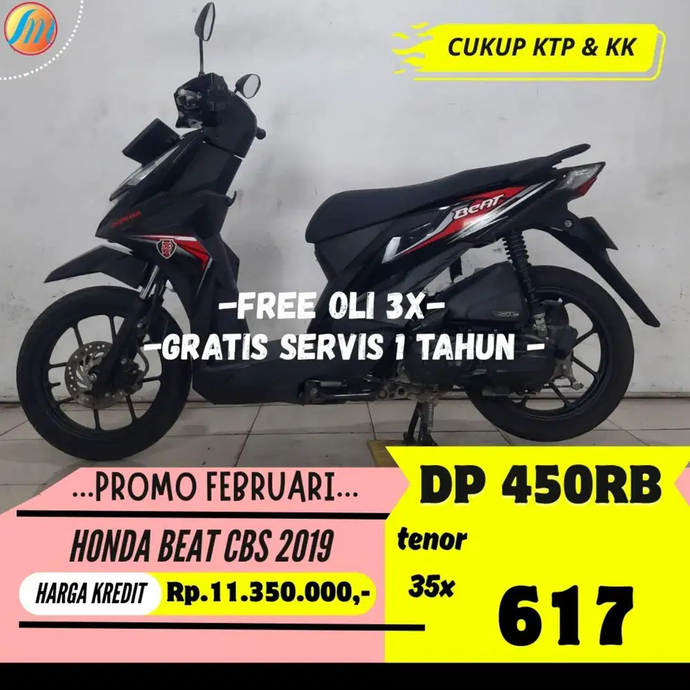 DP CUKUP 450RIBU HONDA BEAT CBS 2019 ANGSURAN SANGAT RINGAN BERGARANSI