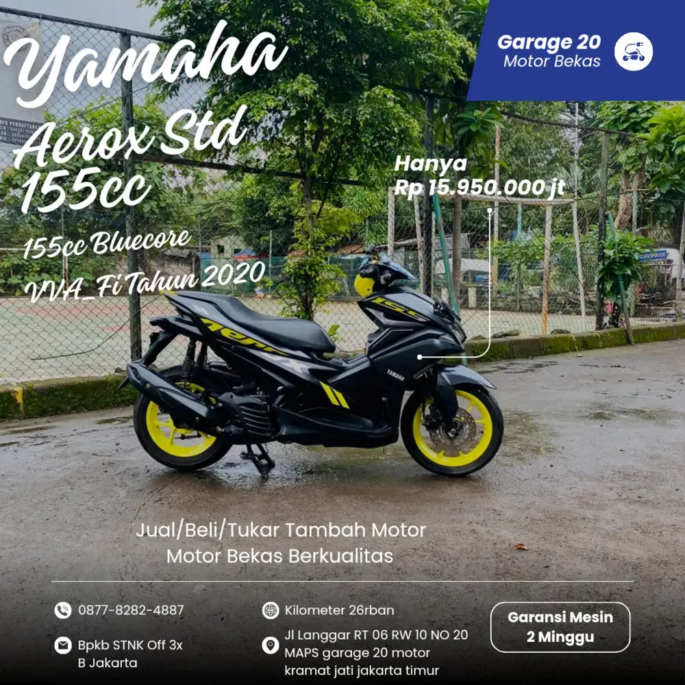 Yamaha Aerox Old 155cc VVA_Fi Tahun 2020 Pajak Off