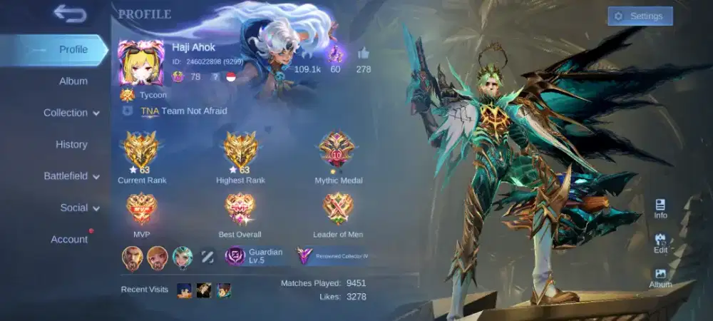 Akun ML milik pribadi hero emblem max