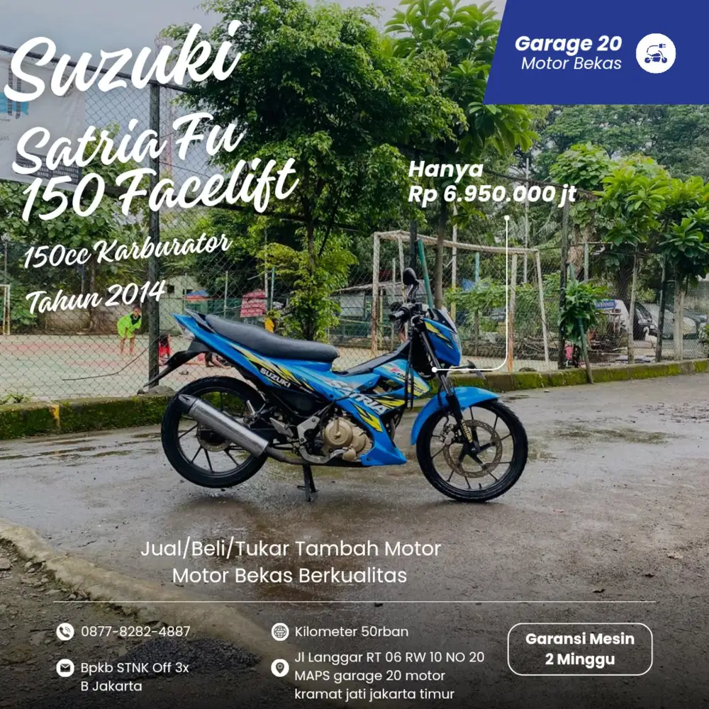 Suzuki Satria Fu 150cc Facelift Karburator Tahun 2014 Pajak Off