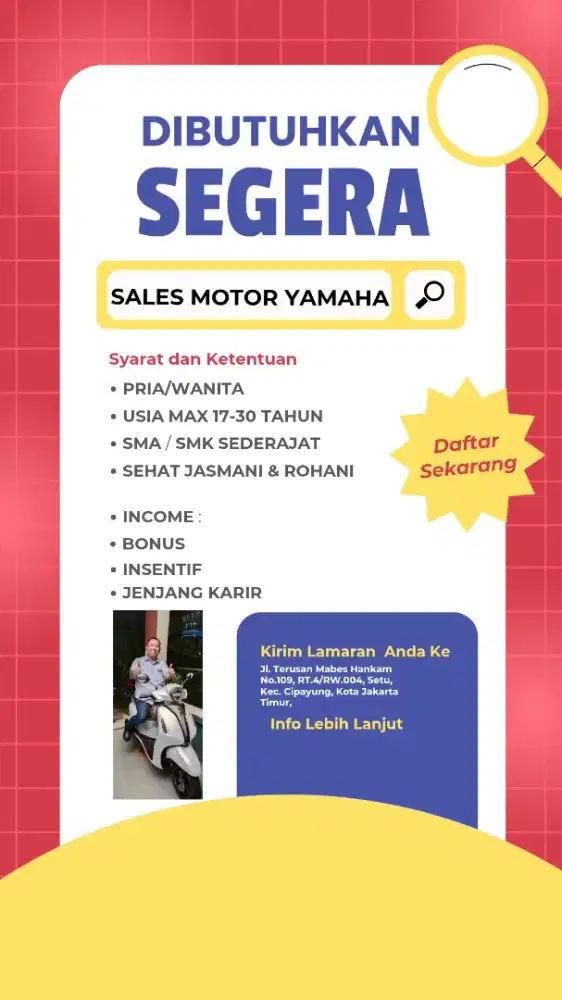 LOWONGAN KERJA SALES MOTOR YAMAHA