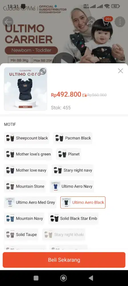 Gendongan cuddle me ultimo aero