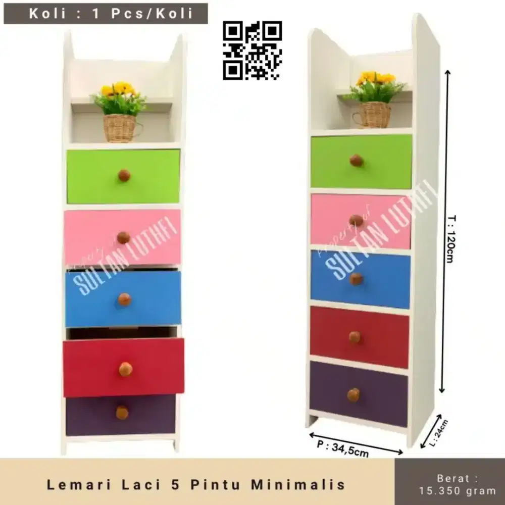Lemari Laci 5 Pintu Minimalis