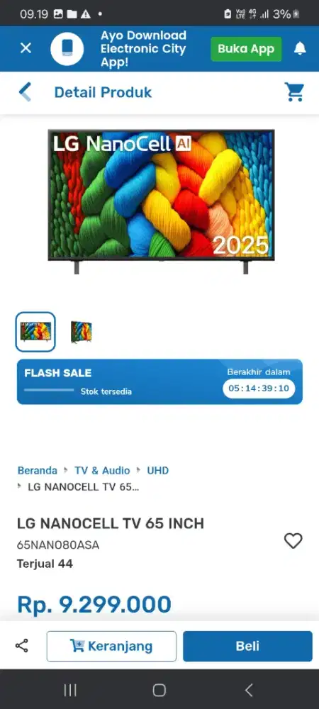 LG NANOCELL TV 65INCH
