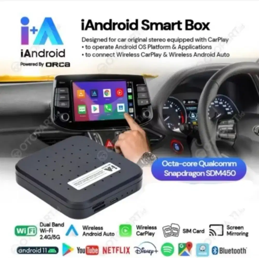 Head Unit Jadi Smart TV RAM 3GB ROM 32G iAndroid Smart Box for Carplay