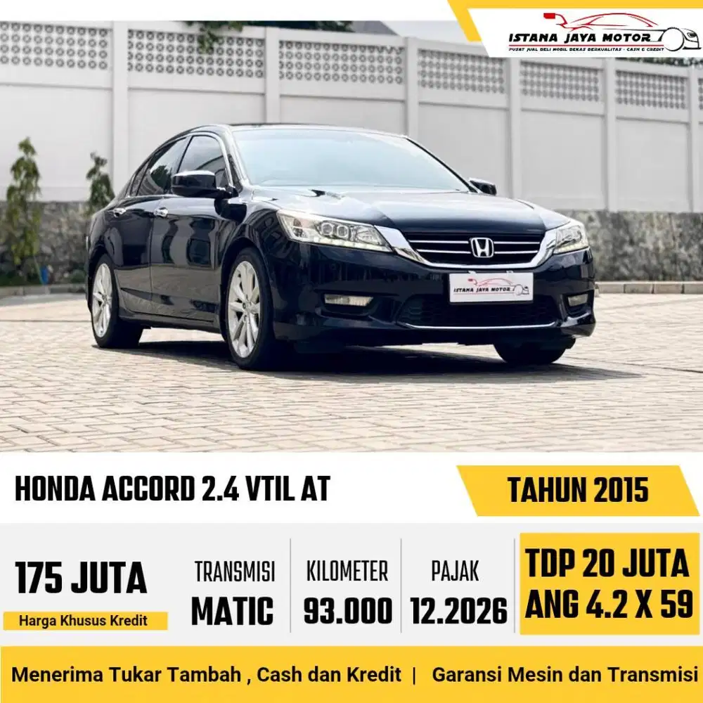PAJAK PANJANG Honda Accord 2.4 VTIL AT 2015