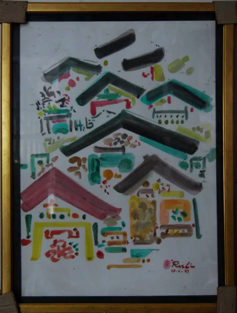 Lukisan Karya Rusli - Cat Air diatas kertas