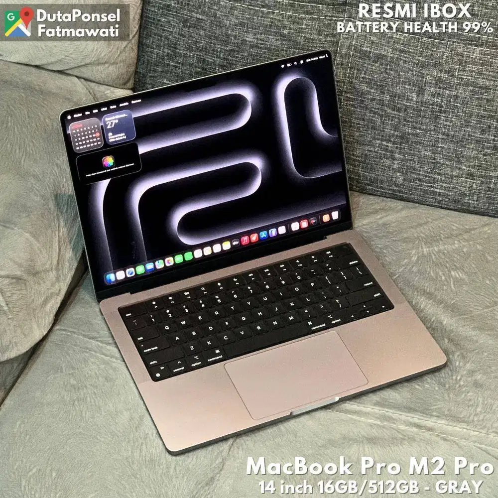 BH 99% MACBOOK PRO M2 PRO 14’’CHIP M2 PRO  16/512GB GARANSI IBOX