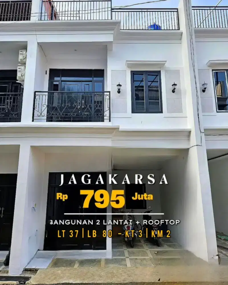 Rumah Minimalis 2.5 lantai + rooftop di Jagakarsa Jaksel