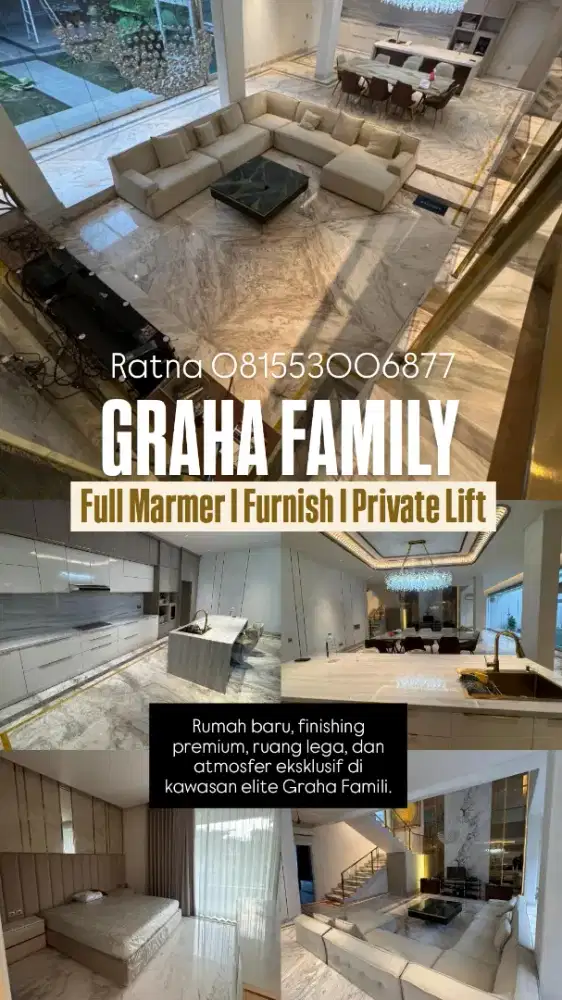 Dijual Rumah Baru Graha Family Furnish Full Marmer