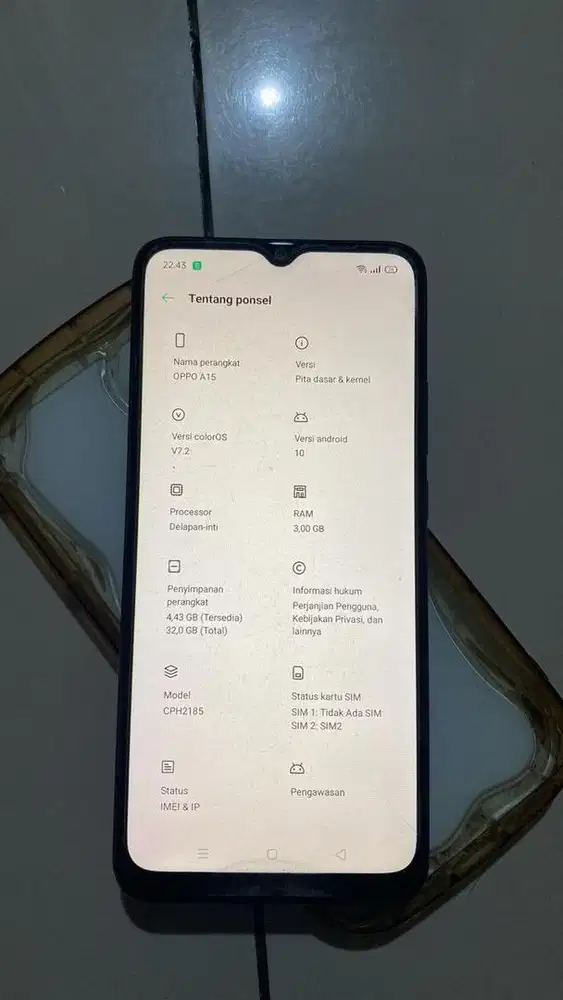 Oppo A15 3/32 gb fullset masih bagus
