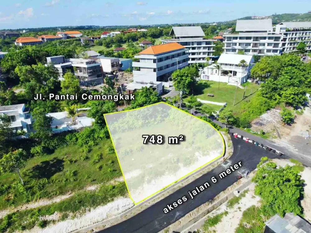 Tanah Komersil 748m² View Laut Pantai Bingin
