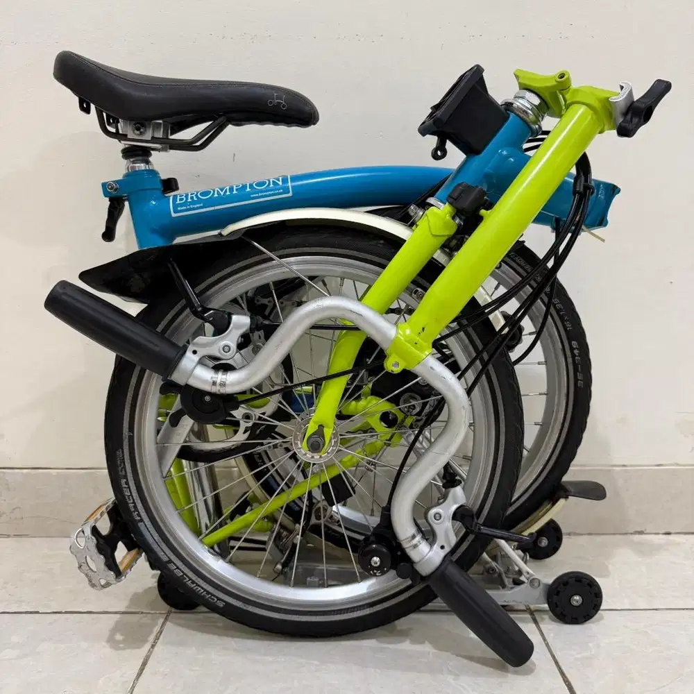 BROMPTON M6R LAGOON BLUE LIME GREEN 2015 - WITH REAR RACK