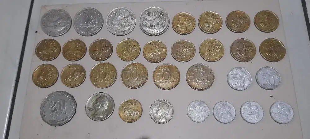Jual Koin uang lama borong semua 50sen, 25, 50, 100, 500