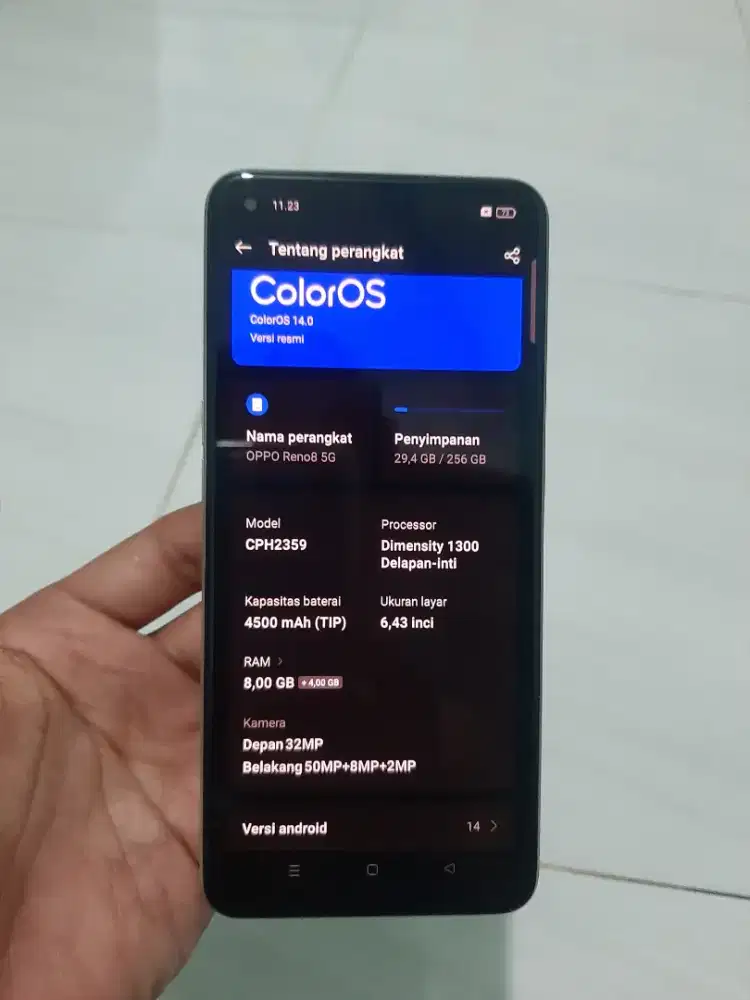 OPPO RENO 8 5G mulus segel Ori 100%
RAM 8+4/256