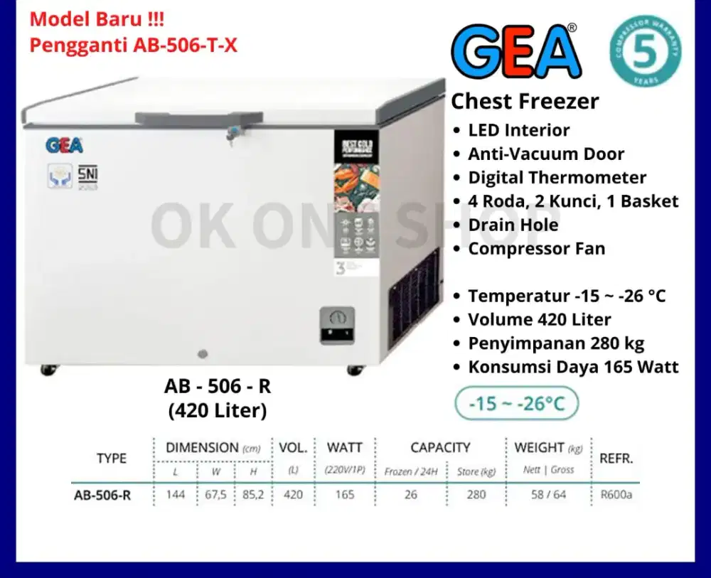 Freezer GEA 506 TX dan 318 R