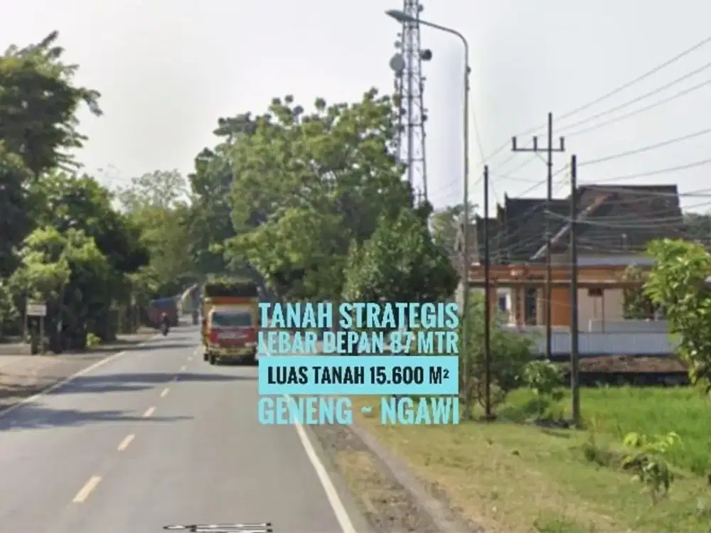 (Bb) Dijual Tanah LD 87 mtr, NOL Jalan Raya Propinsi Madiun-NGAWI, Cantiq