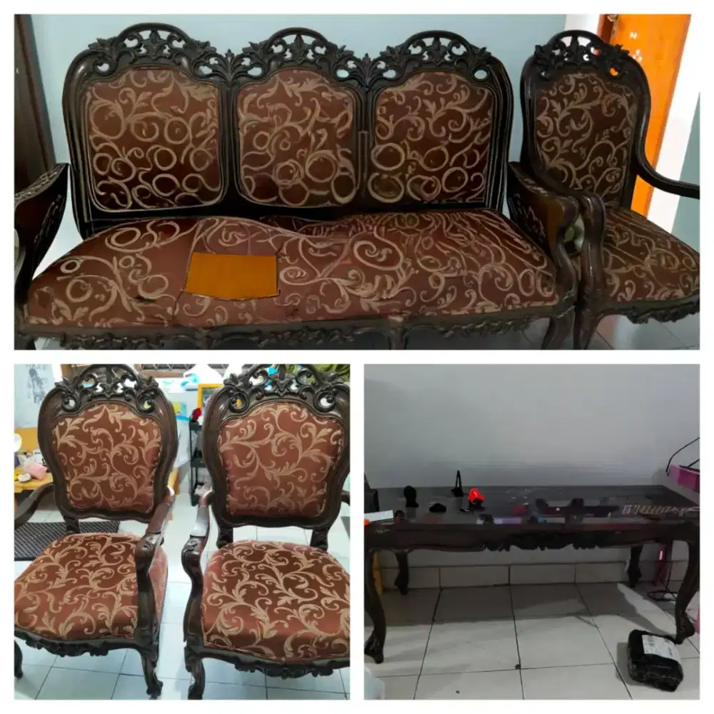 Kursi tamu bekas 1 set dgn meja.