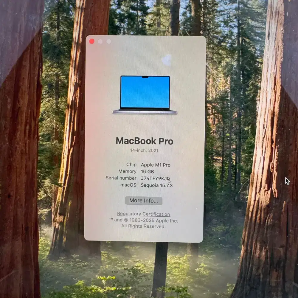 Macbook M1 pro 14 inch Ram 16 Ssd 512 Full set buat desain editing