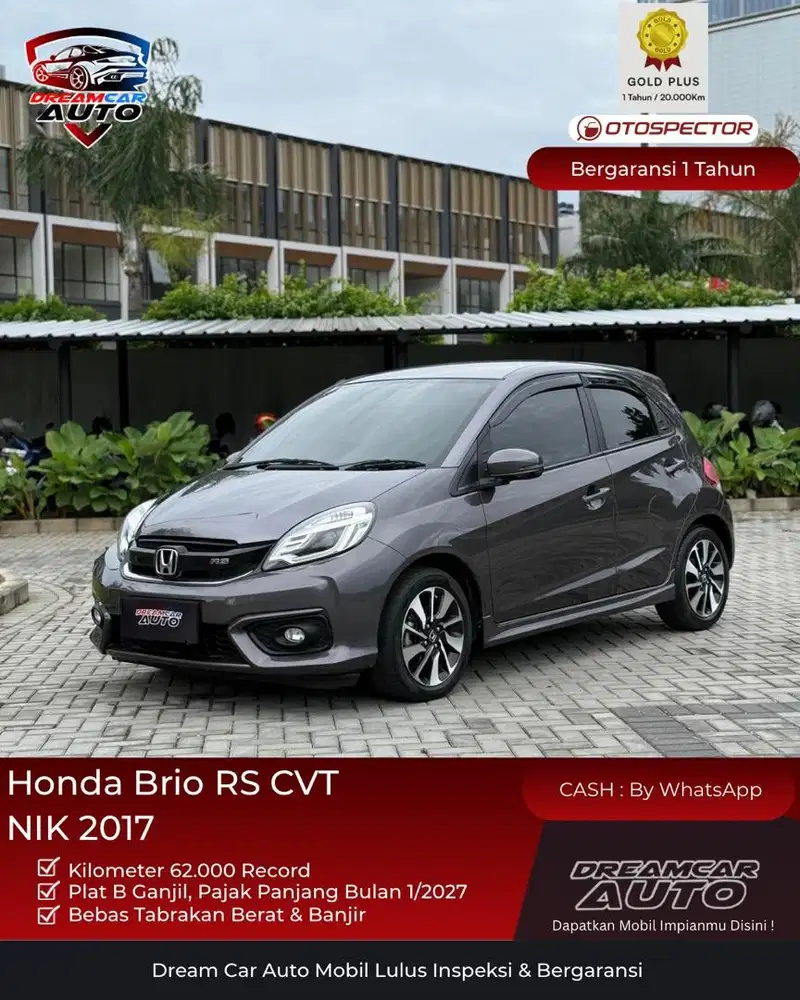 [ KM 62rb ] Honda Brio RS CVT 2017 Aquarium Abu Non satya