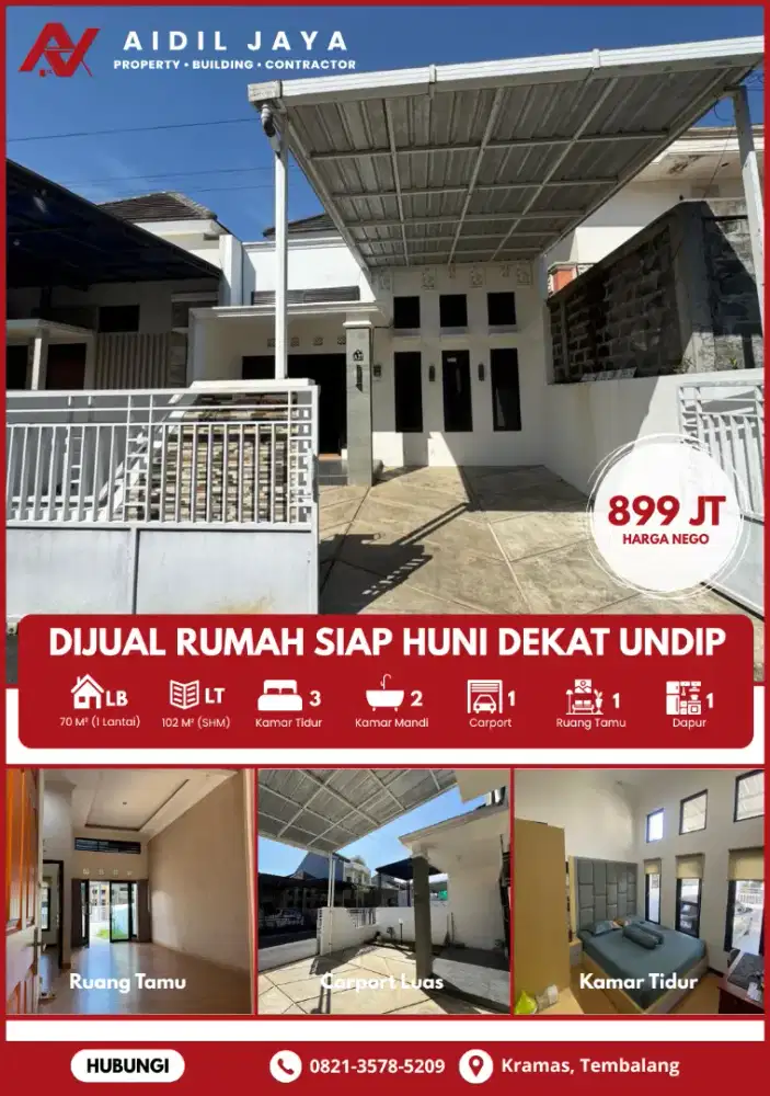 Rumah Murah Siap Huni Dekat UNDIP TEMBALANG