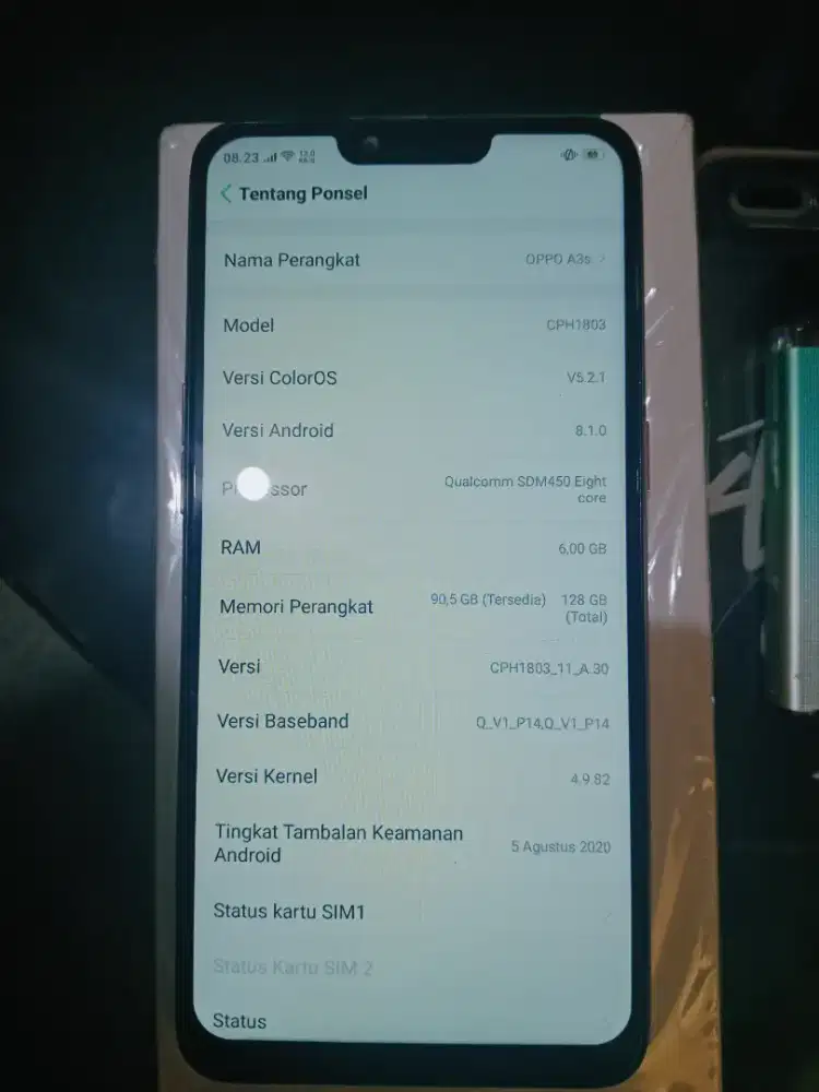 Oppo a3s ram6 warna pink
