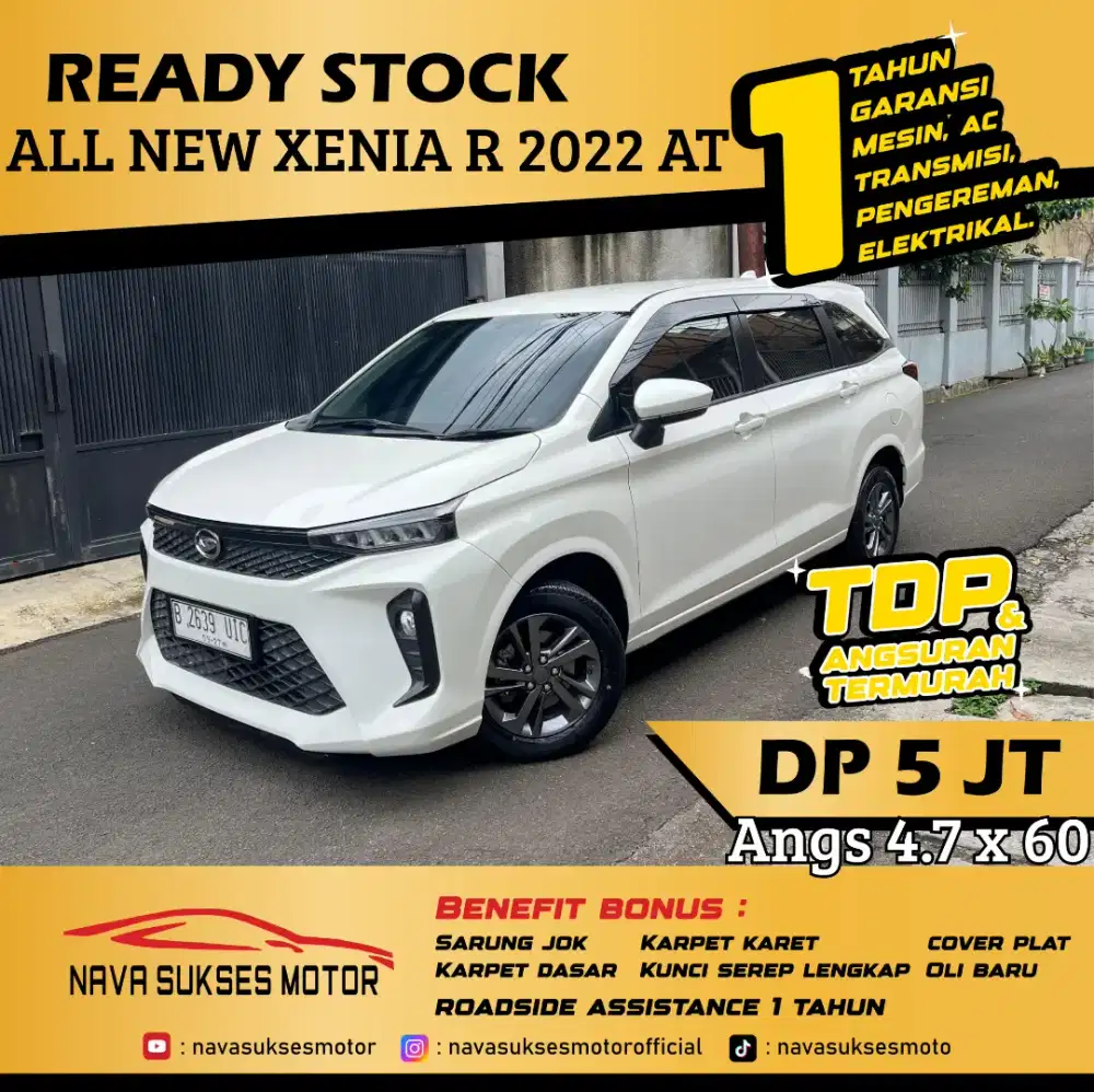 TDP 5 Jt Angs Termurah All New Xenia R 2022 Matic Putih Low Km LikeNew
